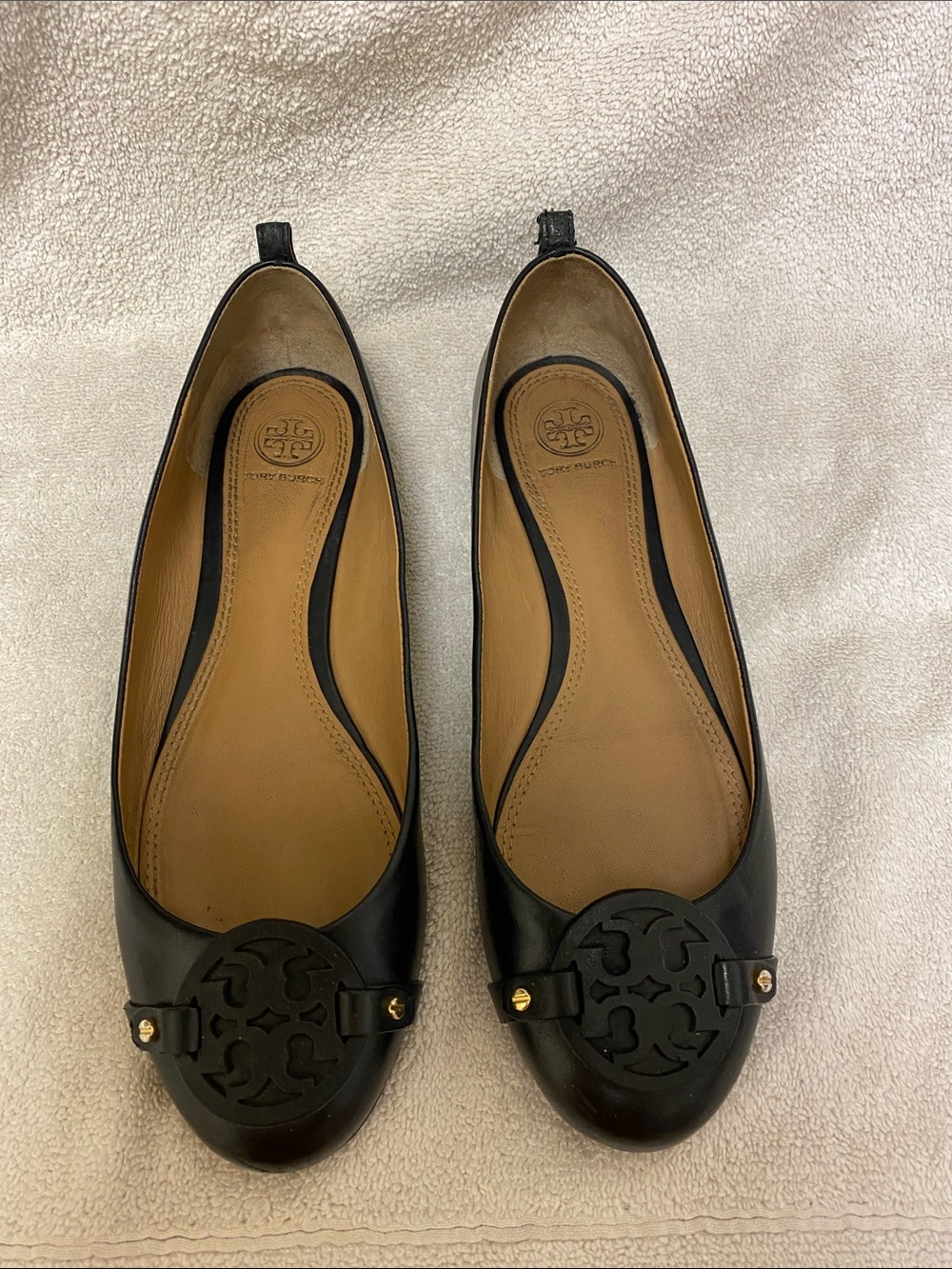 Tory Burch Mini Miller Leather Ballet Flats